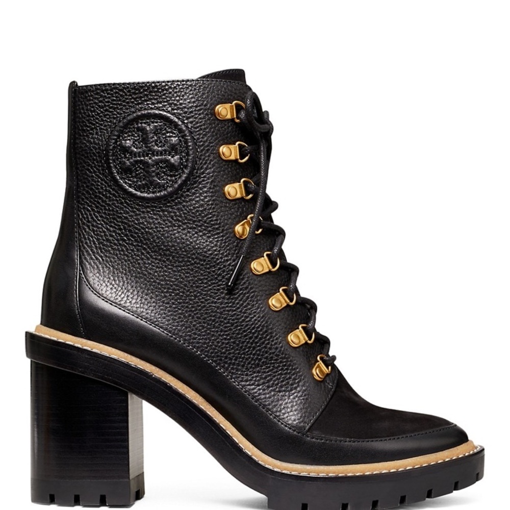 Tory Burch Miller Lug Sole Leather Hiking Boots